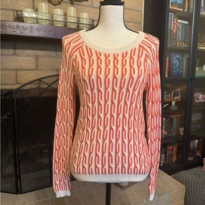 WILLOW & CLAY Orange & Ivory Knit Sweater - Medium